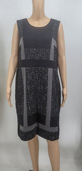 Chicos Ponte Pieced Jacquard Jessa Sheath Dress, Size L/14 by Vanessa Jane