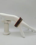 Inc Gold-Tone Set Green, Red, And Rhinestone Stretch Bracelets by Vanessa Jane