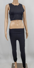 Bozzolo Juniors Workout Sets Ribbed Tank 2 Piece Seamless High Waist, Size M/L by Vanessa Jane