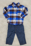 Carter's Baby Boys 2-Pc. Plaid Flannel Shirt and Canvas Pants by Vanessa Jane