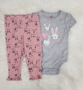Carters Baby Girls 2-Pc. Bunny Bodysuit and Leggings Cotton Set by Vanessa Jane