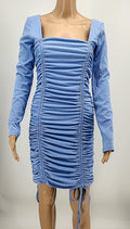 Forever 21 Knit Dress Sho Light Blue, Size Large by Vanessa Jane