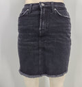 7 for All Mankind High Waist Frayed Denim Skirt, Size 26 by Vanessa Jane