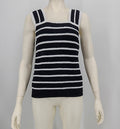LOFT Women’s Black & White Striped Lightweight Sweater Top Size Medium by Vanessa Jane