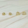Bella Bezel Stud Earrings Set Of 2