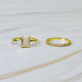 Emerald Cut Solitaire Ring Set Of 2