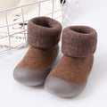 Toddler Sock Shoes with Rubber Soles | Fleece Winter Barefoot Shoes by ozznekshoes
