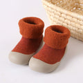 Toddler Sock Shoes with Rubber Soles | Fleece Winter Barefoot Shoes by ozznekshoes