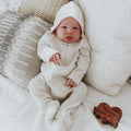 2 pc. zipper footie set | ivory & heather grey by Finn + Emma
