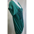 Currants Embellished T-Shirt aqua Green Rhinestone, Size small by Vanessa Jane