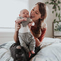 2 pc. pants set | ivory & heather grey by Finn + Emma