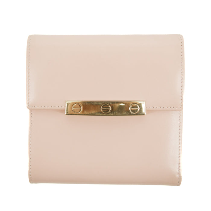 Cartier Pink Leather Compact French Wallet #3020 by Bolt Boutique