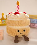 Strawberry Cream Birthday Cake Plush | Aesthetic Keepsake & Pretend Play Toy by ozznekshoes