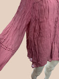 Style & Co Lace-Yoke Handkerchief-Hem Top, Large by Vanessa Jane