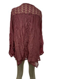 Style & Co Lace-Yoke Handkerchief-Hem Top, Large by Vanessa Jane