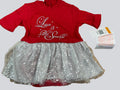 Bonnie Jean Little Girls Christmas Holiday Red Silver Sparkle Tutu Dress, 3 MO by Vanessa Jane