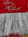 Bonnie Jean Little Girls Christmas Holiday Red Silver Sparkle Tutu Dress, 3 MO by Vanessa Jane