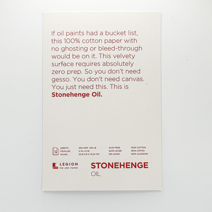 Stonehenge Artist Oil Paper Pad, White 4x6 (12 Sheets) by ShopSketchBox