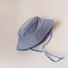 Kids Linen Sun Hat – Fisherman Bucket Hat for Toddlers with Adjustable Strap