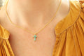 Dainty Turquoise Cross Necklace by Christina Greene