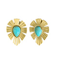 Gold & Bold Stud Earrings - Turquoise by Christina Greene
