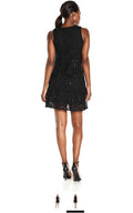 Tiana B Women's Sequence Lace Trapeze Dress with Bottom Flounce, Navy, 16 by Vanessa Jane