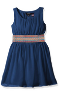 Zunie Girls' Sleeveless Chiffon Dress with Aztec Waistband, Size 6 by Vanessa Jane