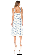 JOA Women's Flower Print Maxi Dress W/Ribbon Trap Detail, Size Large by Vanessa Jane