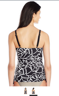 Ocean Avenue Women's Palm Beach Shirred-Side Tankini, Black, Size Small by Vanessa Jane