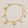 Bear & Bow Charm Anklet – Playful Gold Chain with Heartfelt Details