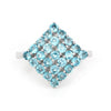 Natural Blue Paraiba Apatite Cluster Ring