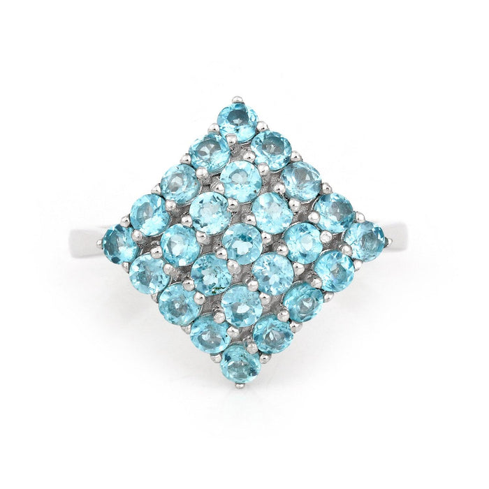 Natural Blue Paraiba Apatite Cluster Ring by Fine Color Jewels