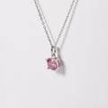 Pink Moissanite Solitiare Necklace by Fine Color Jewels