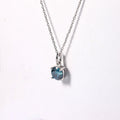 Blue Moissanite Solitiare Necklace by Fine Color Jewels