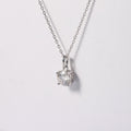 White Moissanite Solitiare Necklace by Fine Color Jewels