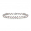 8.12 Ct Round Pink Rose Quartz Bezel Sterling Silver Inline Lobster Clasp Tennis Bracelet