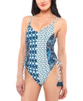 Jessica Simpson Batik Babe Tassel-Trim One-Piece Swimsuit, Size Small by Vanessa Jane