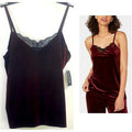 I.N.C. Women's Lace-Trim Velvet Cami Top by Vanessa Jane