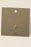 Pearl Cross And Gem Charms Chain Necklace