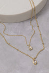 Layered Cz Teardrop Pendant Necklace