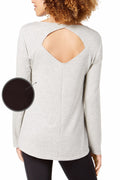Ideology Women's Cutout-Back Long Sleeve Knit T-Shirt by Vanessa Jane