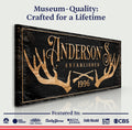 Personalized Family Antler Sign II by Tailored Canvases