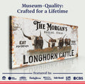 Personalized Long Horn Cattle Sign II by Tailored Canvases