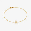 Mini Block Initial Diamond Bracelet Gold by Fine Color Jewels