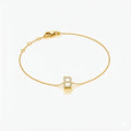 Mini Block Initial Diamond Bracelet Gold by Fine Color Jewels