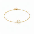 Mini Block Initial Diamond Bracelet Gold by Fine Color Jewels