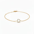 Mini Block Initial Diamond Bracelet Gold by Fine Color Jewels
