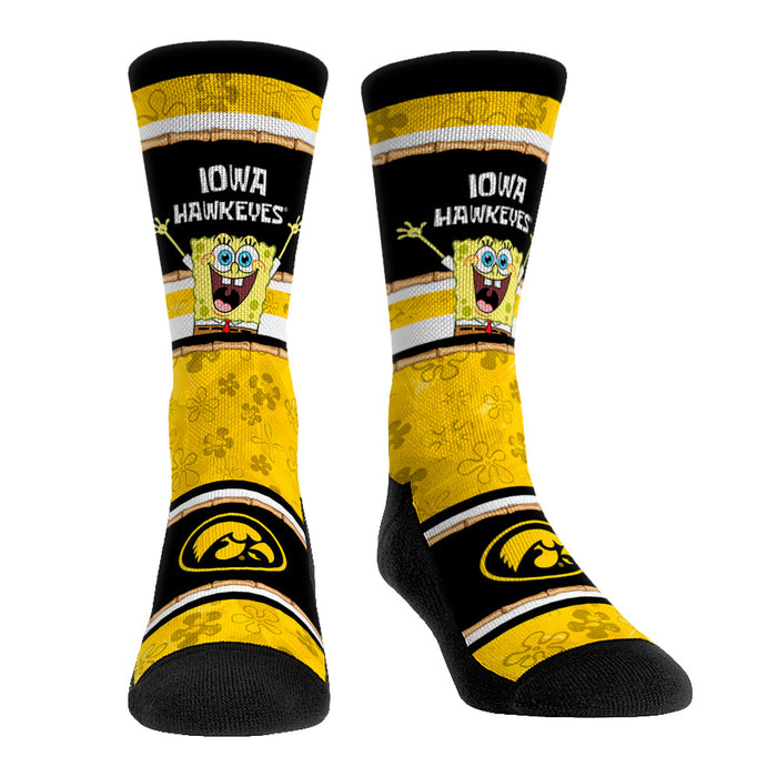 Iowa Hawkeyes - SpongeBob SquarePants Tiki Stripe by Rock 'Em Socks