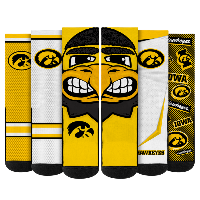 Iowa Hawkeyes - Super Fan Bundle 5-Pack by Rock 'Em Socks