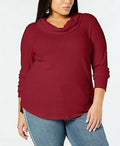 Style & Co Plus Size Waffle-Knit Cowl-Neck Top by Vanessa Jane